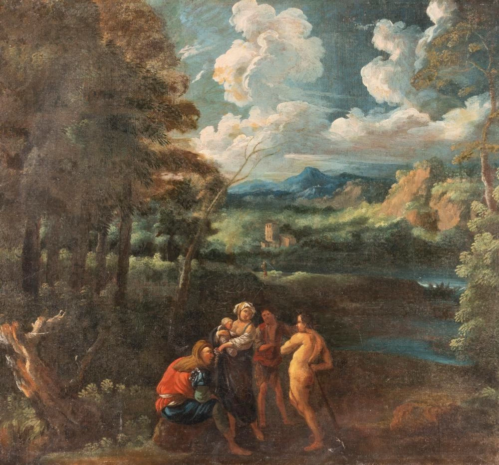 Giuseppe Zola-25-Paesaggio con figure - attribuito